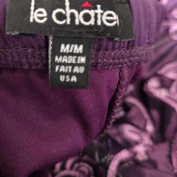 Le Chateau Strapless Purple and Black Dress With Ribbins And Sequins Size Med - Picture 7 of 7